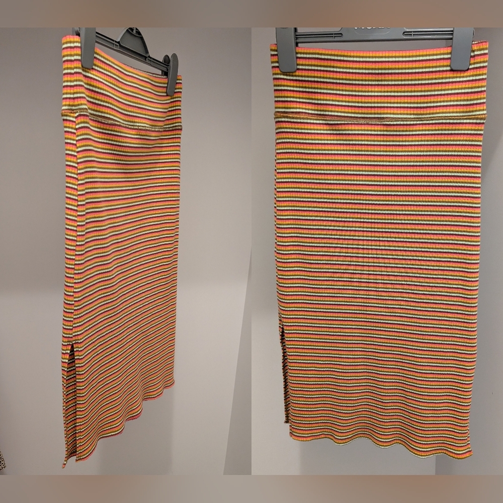 GUC Aerie Colorful Striped Midi Skirt, Size XS